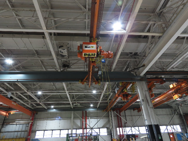 Cleveland Tramrail P&H 5 Ton Underhung Bridge Crane 45' 10" Span Magnetek Remote