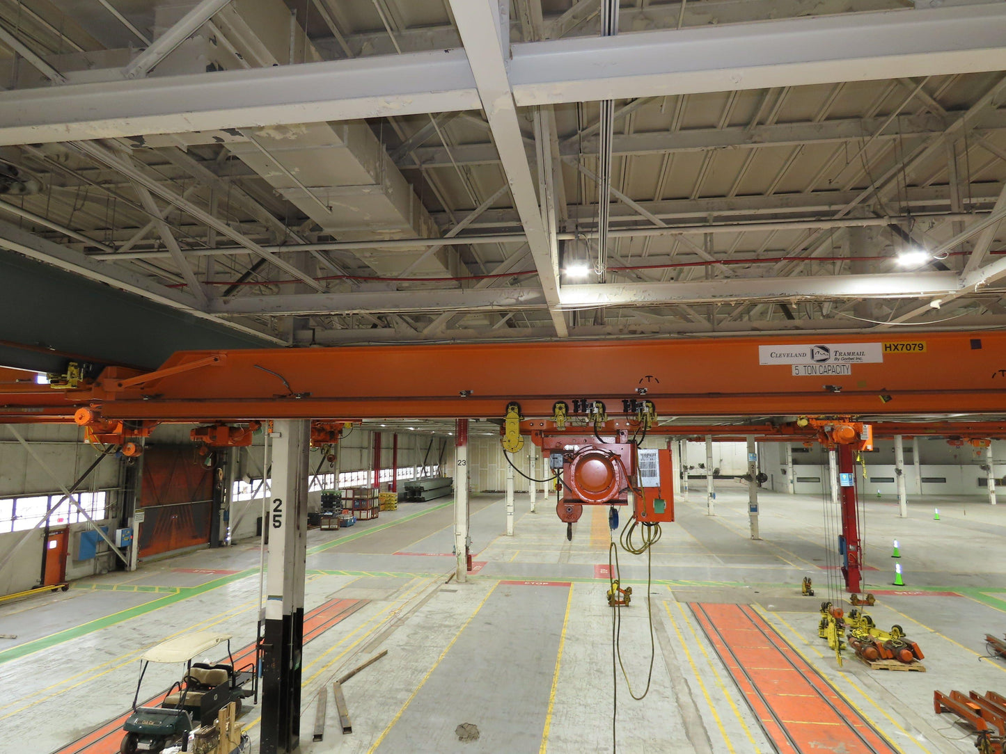 Cleveland Tramrail P&H 5 Ton Underhung Bridge Crane 45' 10" Span Magnetek Remote