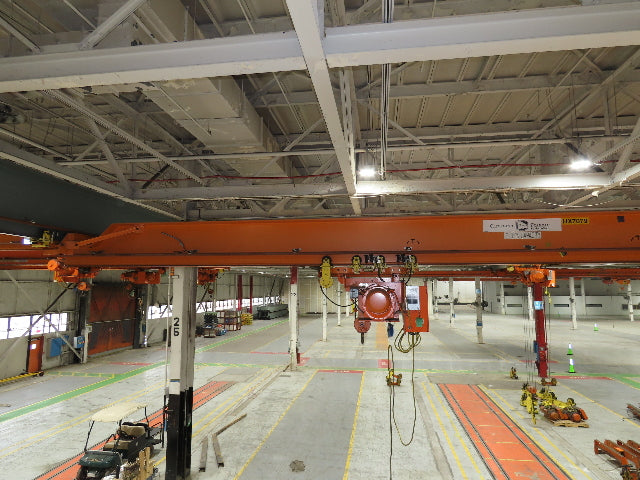 Cleveland Tramrail P&H 5 Ton Underhung Bridge Crane 45' 10" Span Magnetek Remote