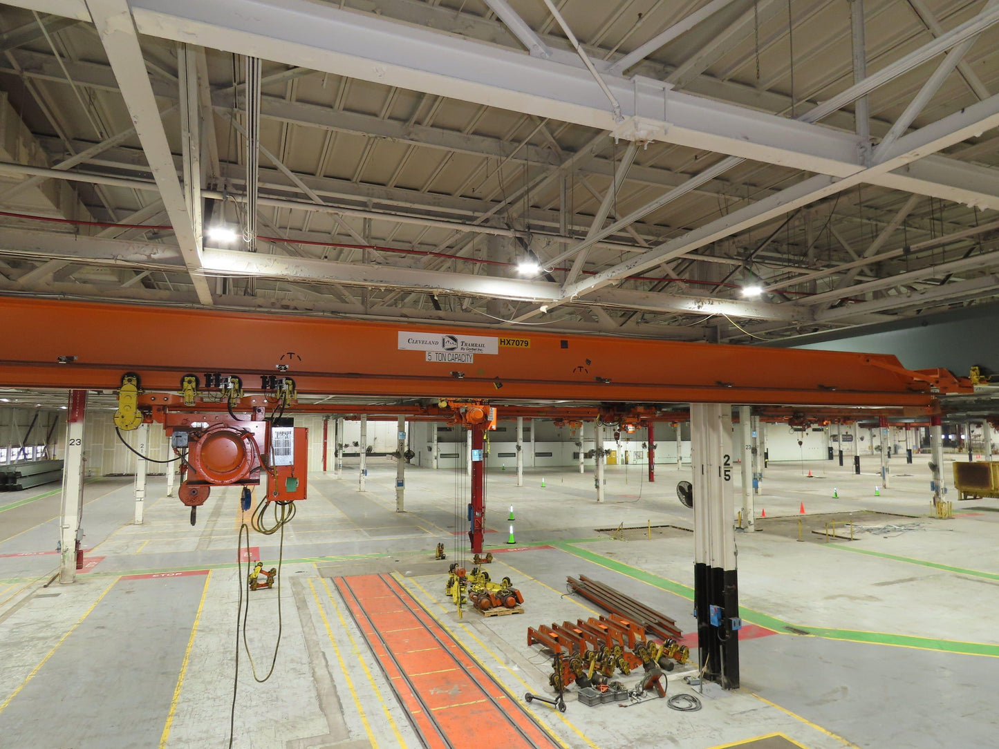 Cleveland Tramrail P&H 5 Ton Underhung Bridge Crane 45' 10" Span Magnetek Remote