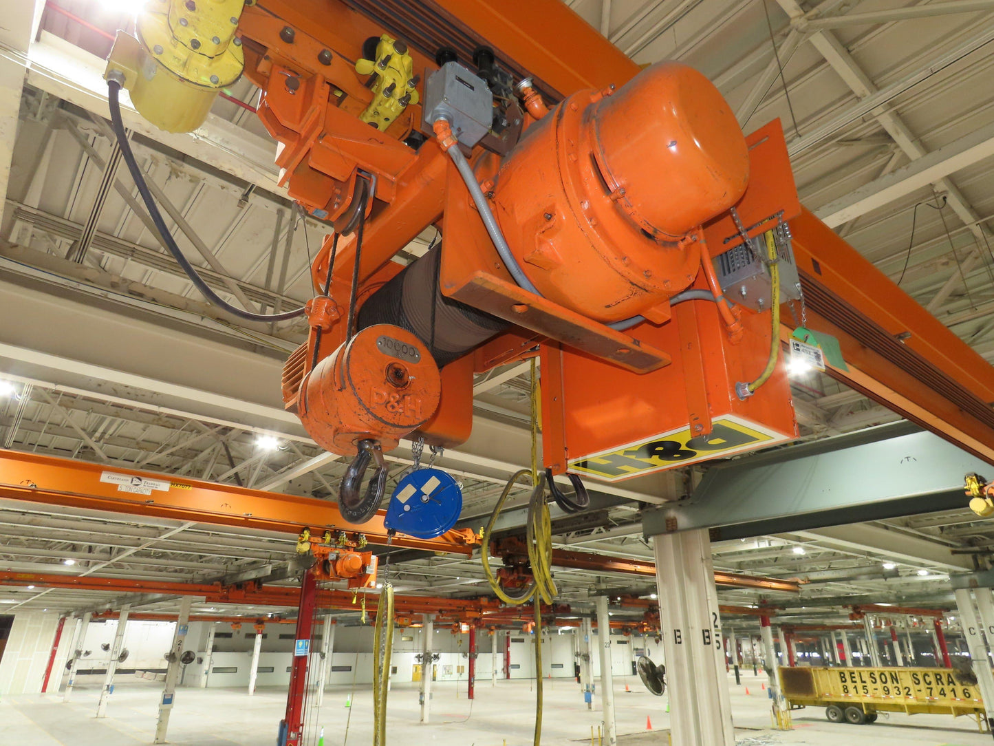 Cleveland Tramrail P&H 5 Ton Underhung Bridge Crane 45' 10" Span Magnetek Remote