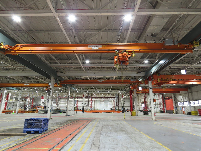 Cleveland Tramrail P&H 5 Ton Underhung Bridge Crane 45' 10" Span Magnetek Remote