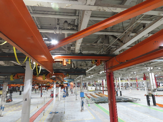 Cleveland Tramrail P&H 15 Ton Double Girder Underhung Bridge Crane 44' 6" Span