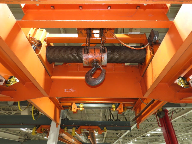 Cleveland Tramrail P&H 15 Ton Double Girder Underhung Bridge Crane 44' 6" Span