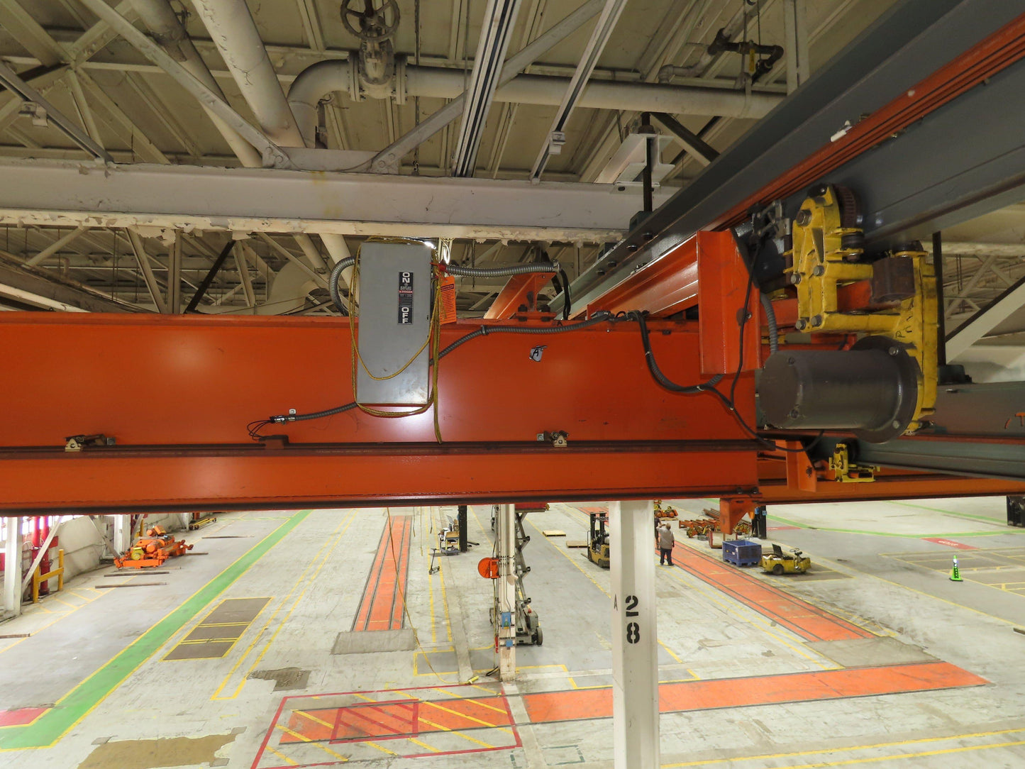 Cleveland Tramrail P&H 15 Ton Double Girder Underhung Bridge Crane 44' 6" Span