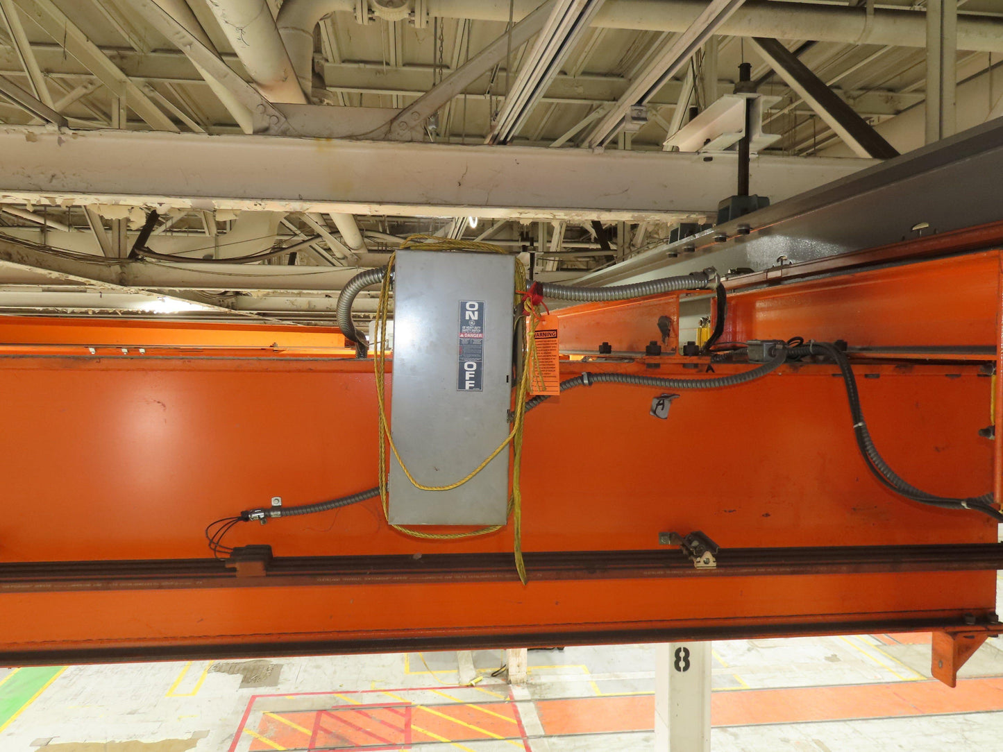Cleveland Tramrail P&H 15 Ton Double Girder Underhung Bridge Crane 44' 6" Span