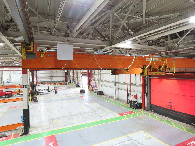 Cleveland Tramrail P&H 15 Ton Double Girder Underhung Bridge Crane 44' 6" Span