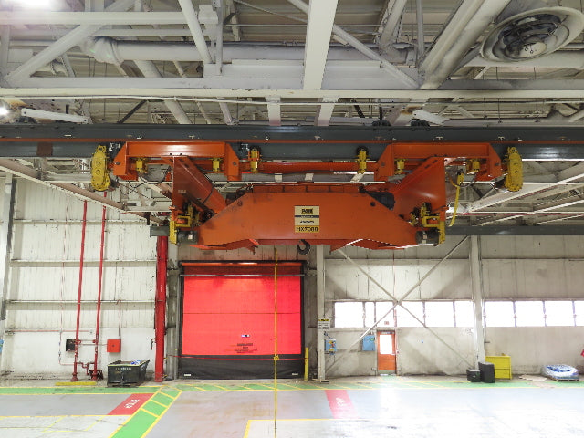 Cleveland Tramrail P&H 15 Ton Double Girder Underhung Bridge Crane 44' 6" Span