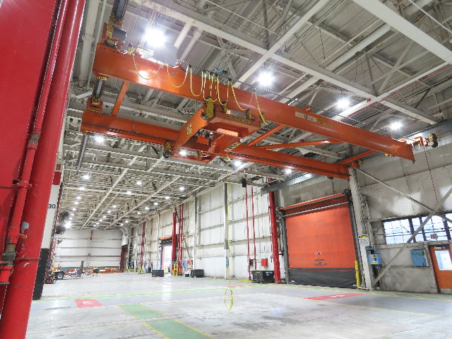Cleveland Tramrail P&H 15 Ton Double Girder Underhung Bridge Crane 44' 6" Span