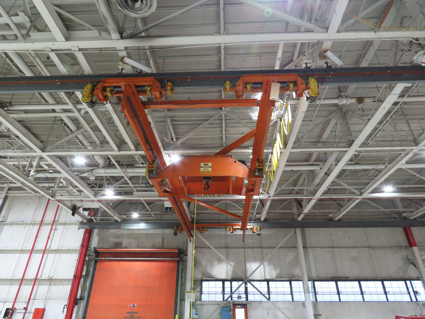 Cleveland Tramrail P&H 15 Ton Double Girder Underhung Bridge Crane 44' 6" Span