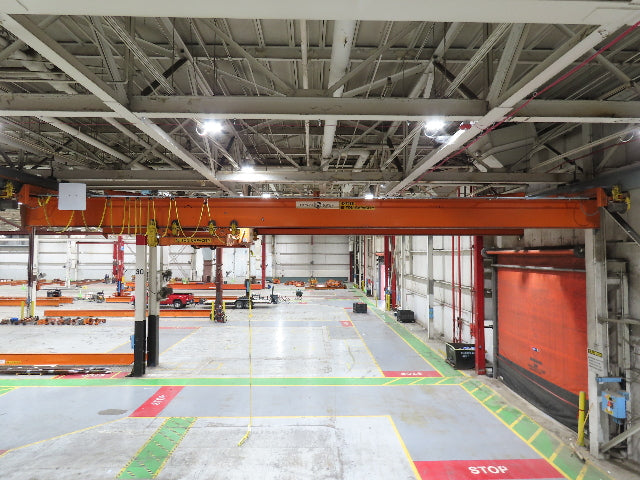 Cleveland Tramrail P&H 15 Ton Double Girder Underhung Bridge Crane 44' 6" Span