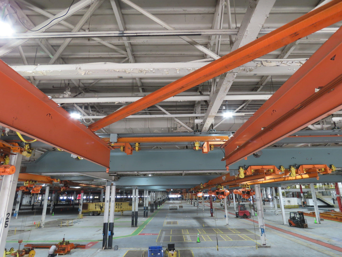 Cleveland Tramrail P&H 15 Ton Double Girder Underhung Bridge Crane 44' 6" Span