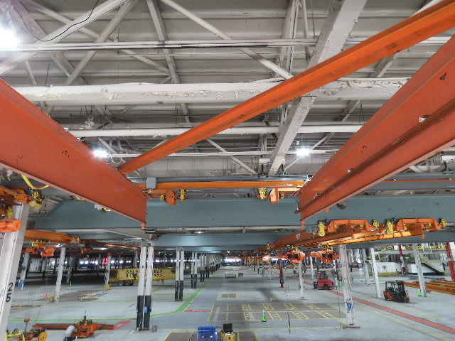 Cleveland Tramrail P&H 15 Ton Double Girder Underhung Bridge Crane 44' 6" Span