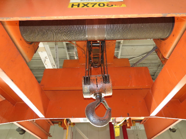 Cleveland Tramrail P&H 15 Ton Double Girder Underhung Bridge Crane 44' 6" Span