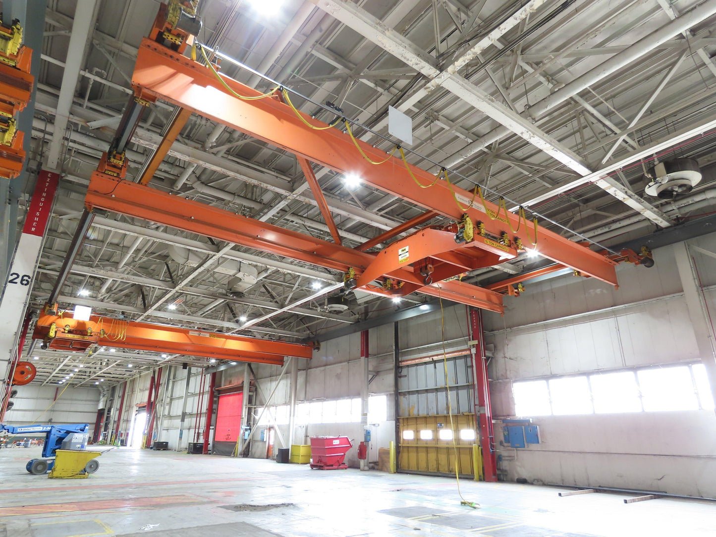 Cleveland Tramrail P&H 15 Ton Double Girder Underhung Bridge Crane 44' 6" Span