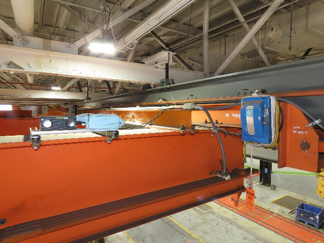 Cleveland Tramrail P&H 15 Ton Double Girder Underhung Bridge Crane 44' 6" Span