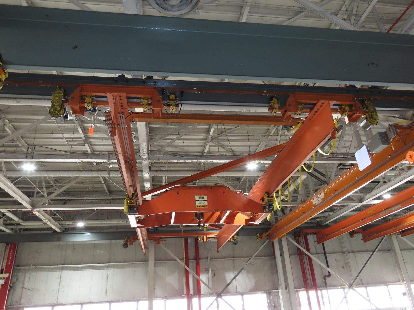 Cleveland Tramrail P&H 15 Ton Double Girder Underhung Bridge Crane 44' 6" Span