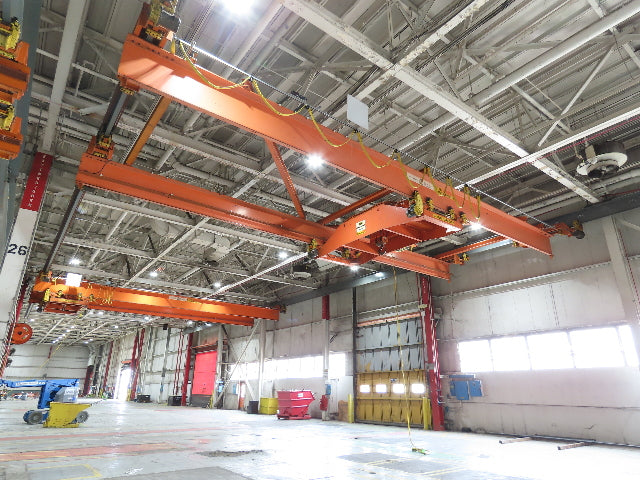 Cleveland Tramrail P&H 15 Ton Double Girder Underhung Bridge Crane 44' 6" Span