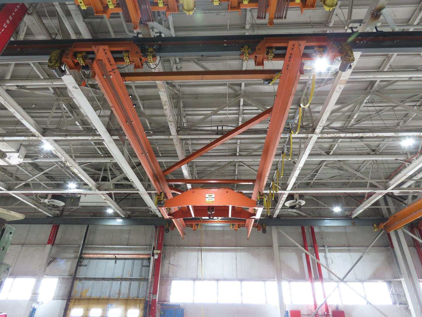 Cleveland Tramrail P&H 15 Ton Double Girder Underhung Bridge Crane 44' 6" Span