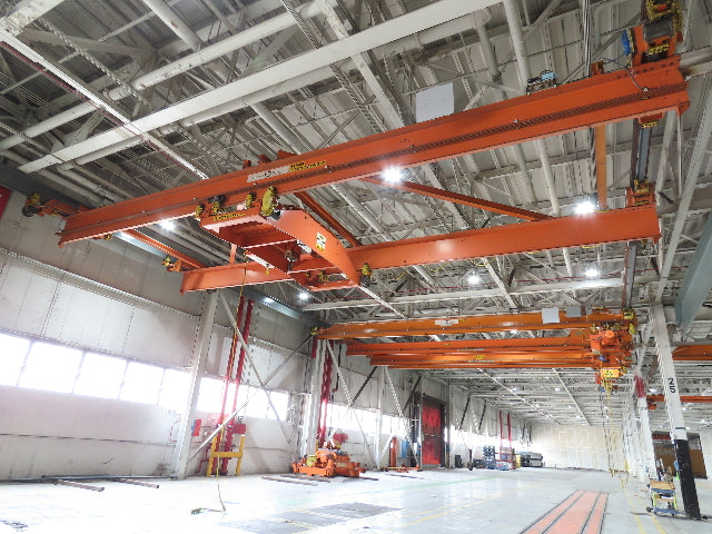 Cleveland Tramrail P&H 15 Ton Double Girder Underhung Bridge Crane 44' 6" Span