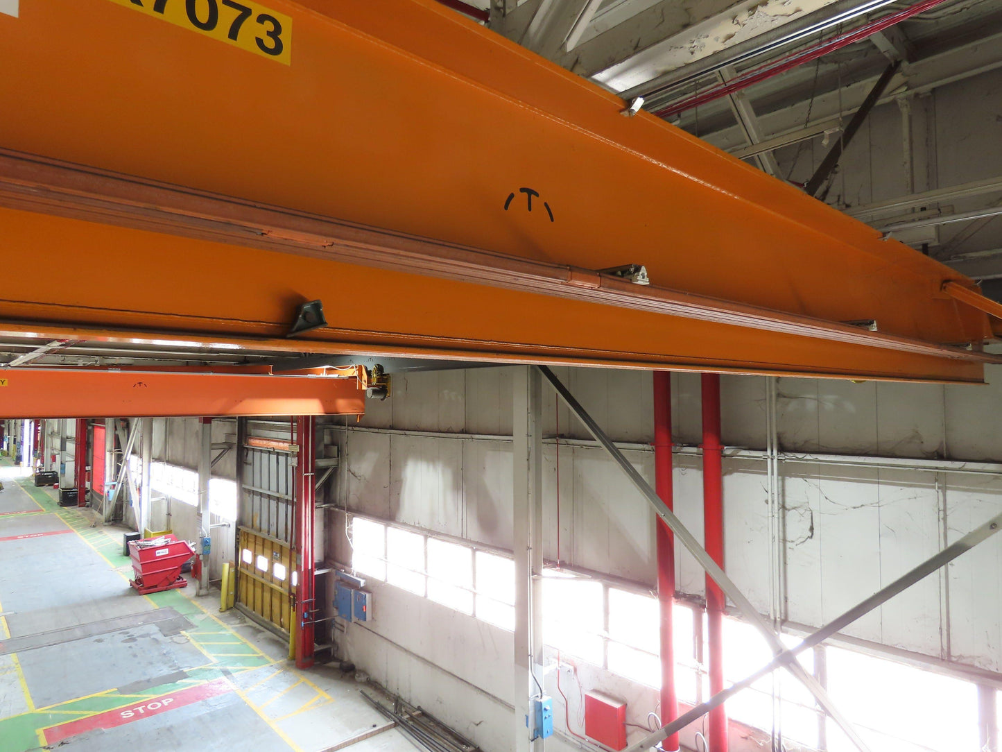 Cleveland Tramrail P&H 5 Ton Single Girder Underhung Bridge Crane 44' 6" Span