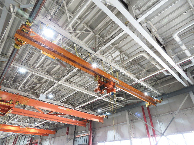 Cleveland Tramrail P&H 5 Ton Single Girder Underhung Bridge Crane 44' 6" Span