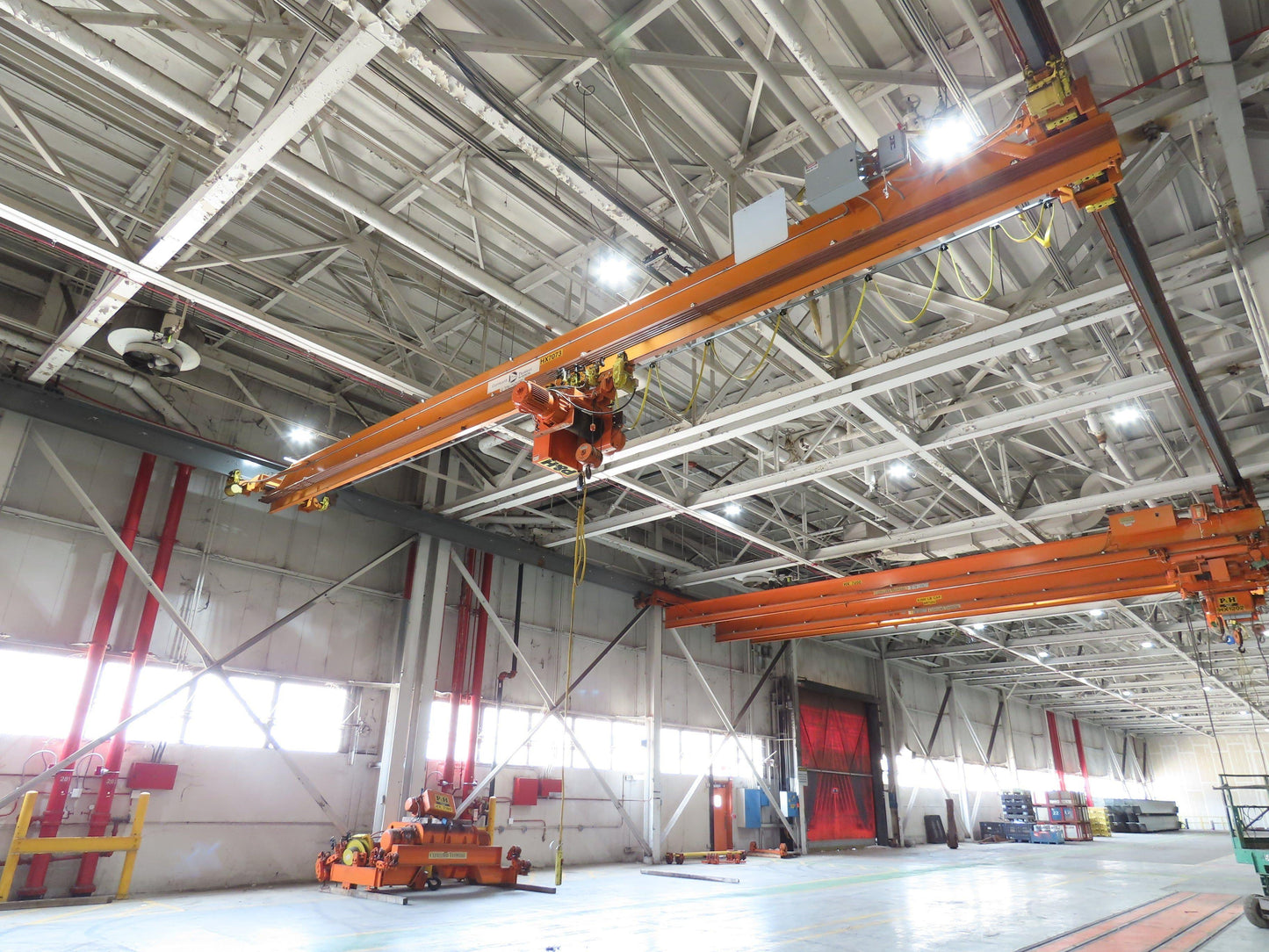 Cleveland Tramrail P&H 5 Ton Single Girder Underhung Bridge Crane 44' 6" Span
