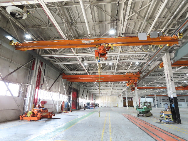 Cleveland Tramrail P&H 5 Ton Single Girder Underhung Bridge Crane 44' 6" Span