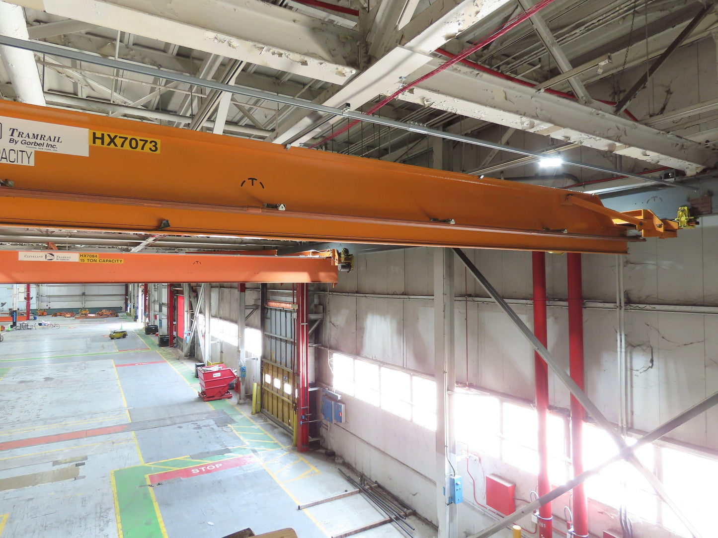Cleveland Tramrail P&H 5 Ton Single Girder Underhung Bridge Crane 44' 6" Span