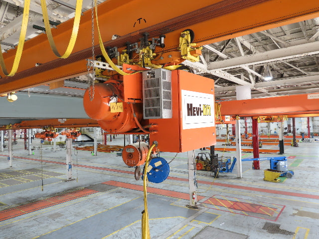 Cleveland Tramrail P&H 5 Ton Single Girder Underhung Bridge Crane 44' 6" Span