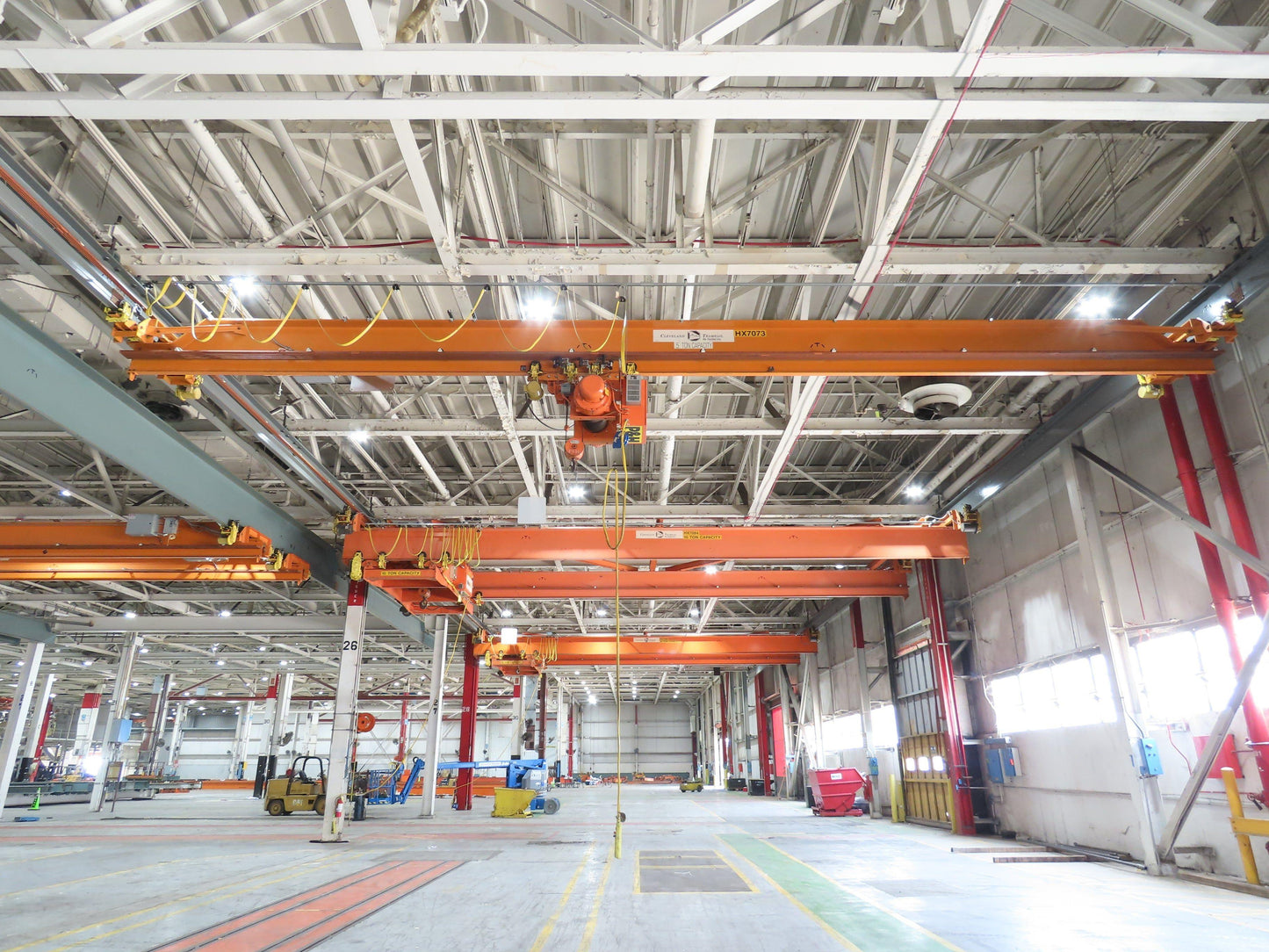 Cleveland Tramrail P&H 5 Ton Single Girder Underhung Bridge Crane 44' 6" Span