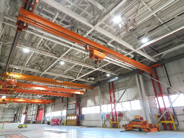 Cleveland Tramrail P&H 3 Ton Single Girder Underhung Bridge Crane 44' 6" Span