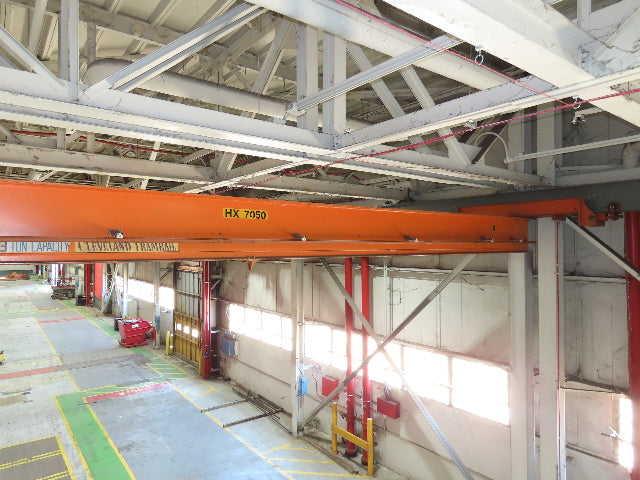 Cleveland Tramrail P&H 3 Ton Single Girder Underhung Bridge Crane 44' 6" Span