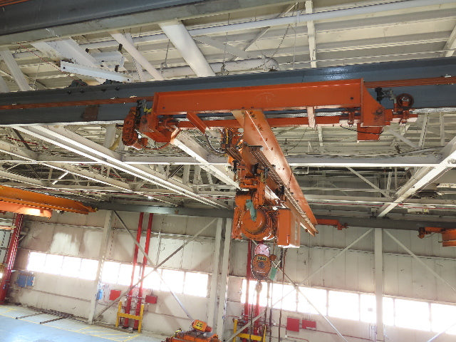 Cleveland Tramrail P&H 3 Ton Single Girder Underhung Bridge Crane 44' 6" Span