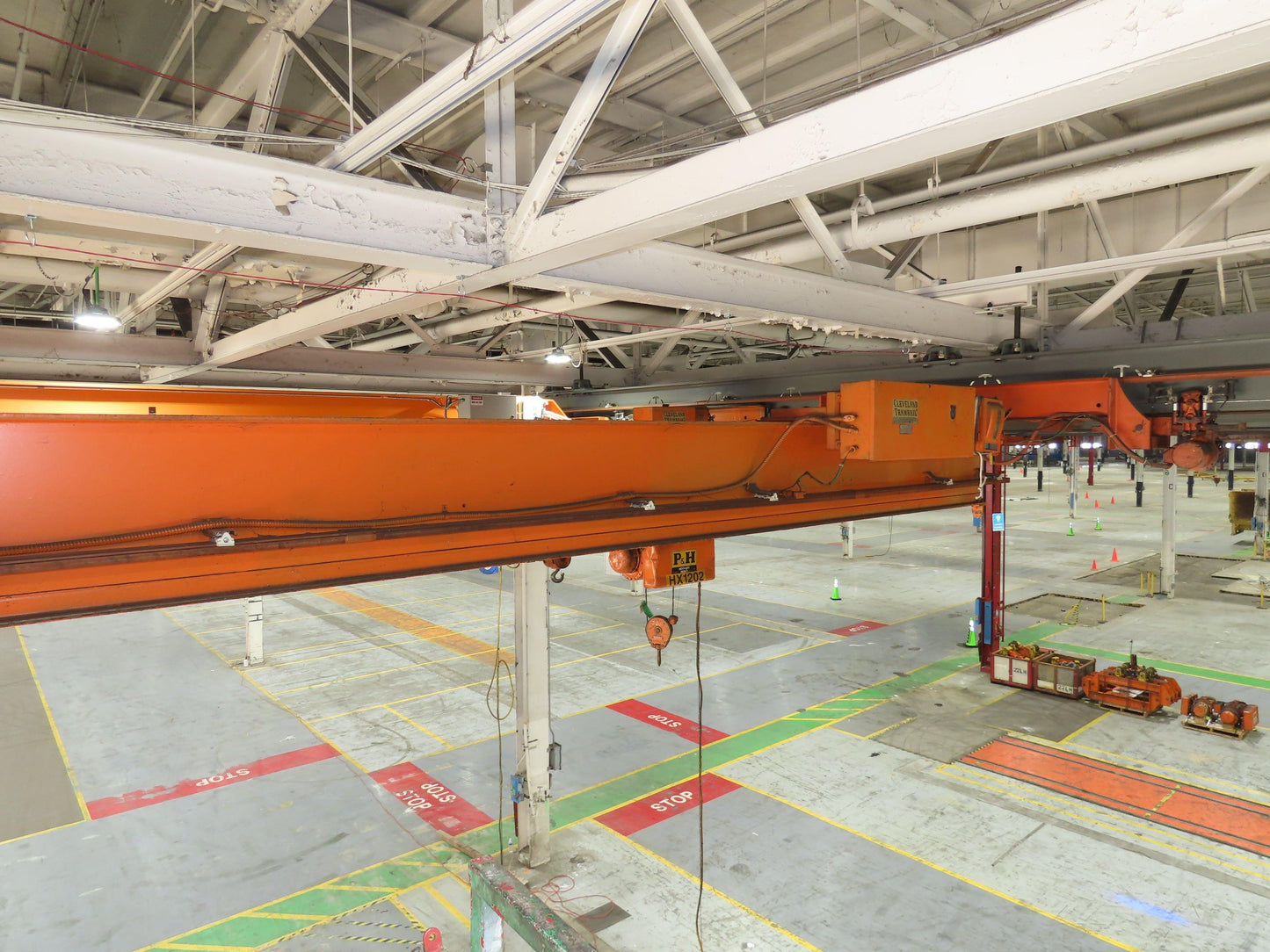 Cleveland Tramrail P&H 3 Ton Single Girder Underhung Bridge Crane 44' 6" Span