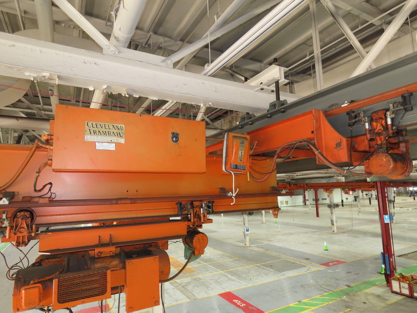Cleveland Tramrail P&H 3 Ton Single Girder Underhung Bridge Crane 44' 6" Span