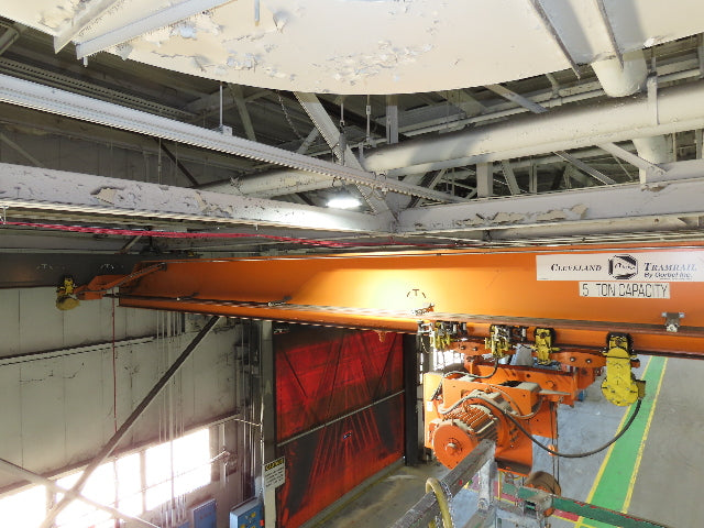 Cleveland Tramrail P&H 5 Ton Single Girder Underhung Bridge Crane 44' 6" Span