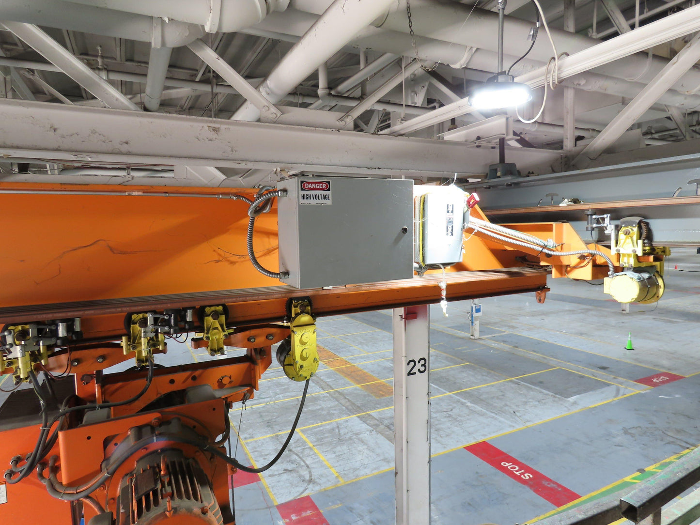 Cleveland Tramrail P&H 5 Ton Single Girder Underhung Bridge Crane 44' 6" Span
