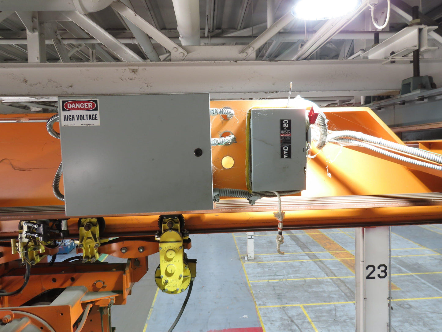 Cleveland Tramrail P&H 5 Ton Single Girder Underhung Bridge Crane 44' 6" Span