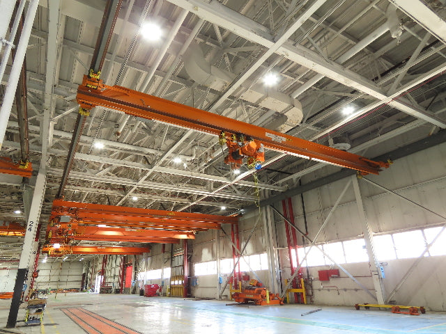 Cleveland Tramrail P&H 5 Ton Single Girder Underhung Bridge Crane 44' 6" Span
