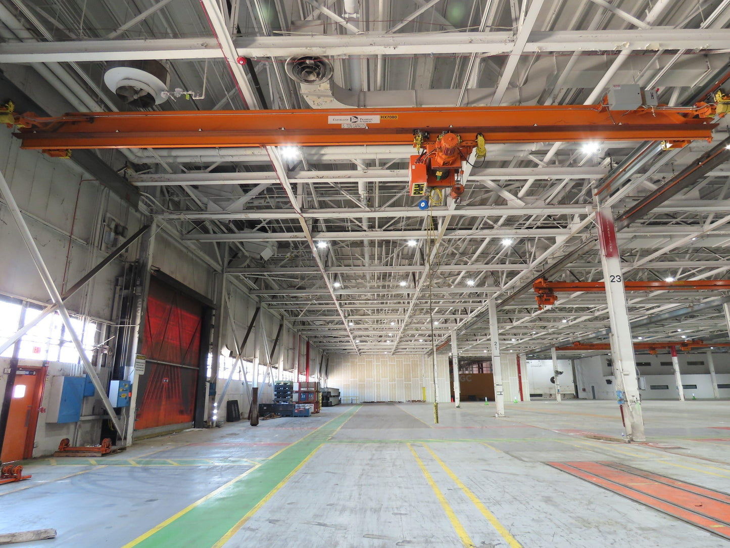 Cleveland Tramrail P&H 5 Ton Single Girder Underhung Bridge Crane 44' 6" Span