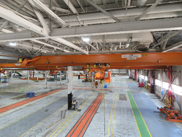 Cleveland Tramrail P&H 5 Ton Single Girder Underhung Bridge Crane 44' 6" Span