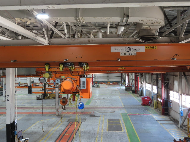 Cleveland Tramrail P&H 5 Ton Single Girder Underhung Bridge Crane 44' 6" Span