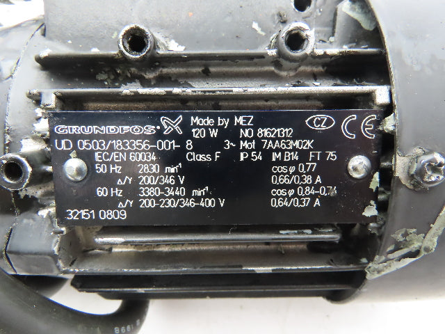 Grundfos 7AA63M02K Vertical Immersion Coolant Pump 3440 RPM 230/400V