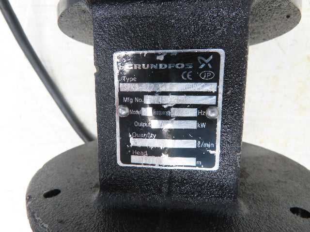 Grundfos SPK8-2/2 A-M-A-RUUV Vertical Immersion Coolant Pump 100-180 l/min .55kW