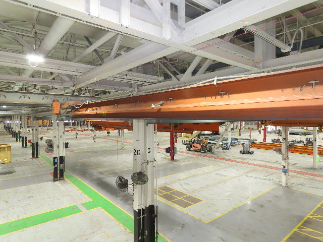 Cleveland Tramrail P&H 1 Ton Single Girder Underhung Bridge Crane 45' 10" Span