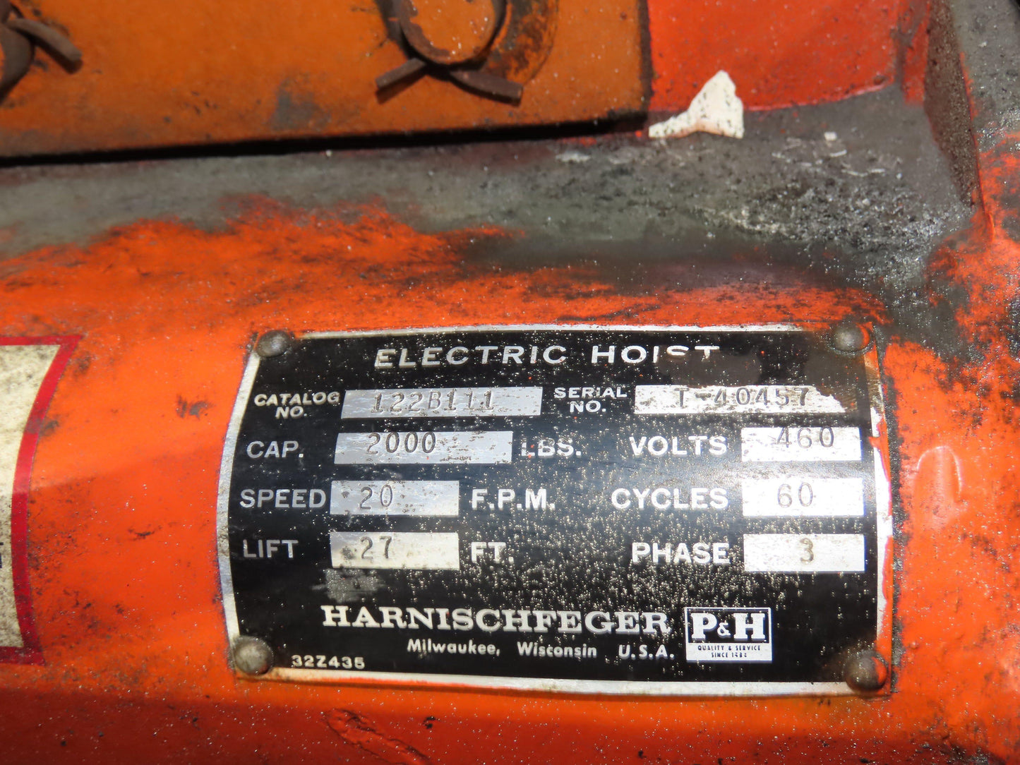 Cleveland Tramrail P&H 1 Ton Single Girder Underhung Bridge Crane 45' 10" Span