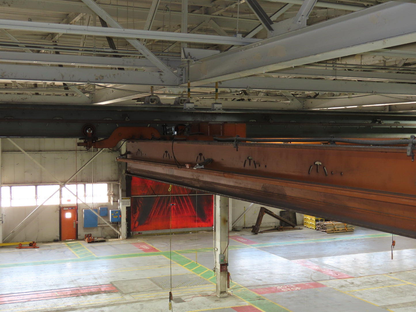 Cleveland Tramrail P&H 1 Ton Single Girder Underhung Bridge Crane 45' 10" Span