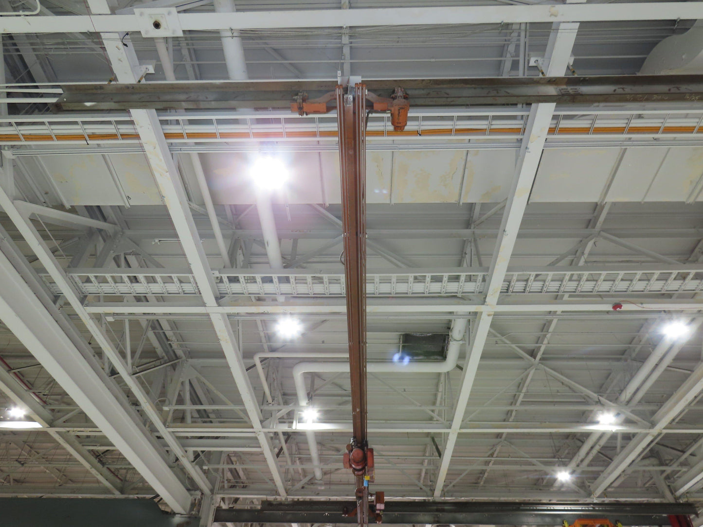 Cleveland Tramrail P&H 1 Ton Single Girder Underhung Bridge Crane 45' 10" Span