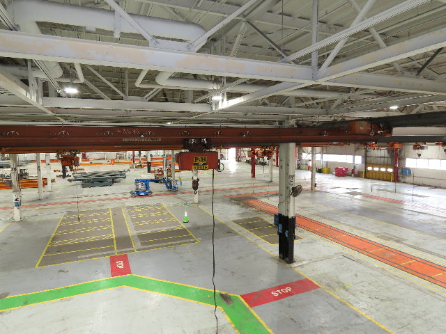 Cleveland Tramrail P&H 1 Ton Single Girder Underhung Bridge Crane 45' 10" Span